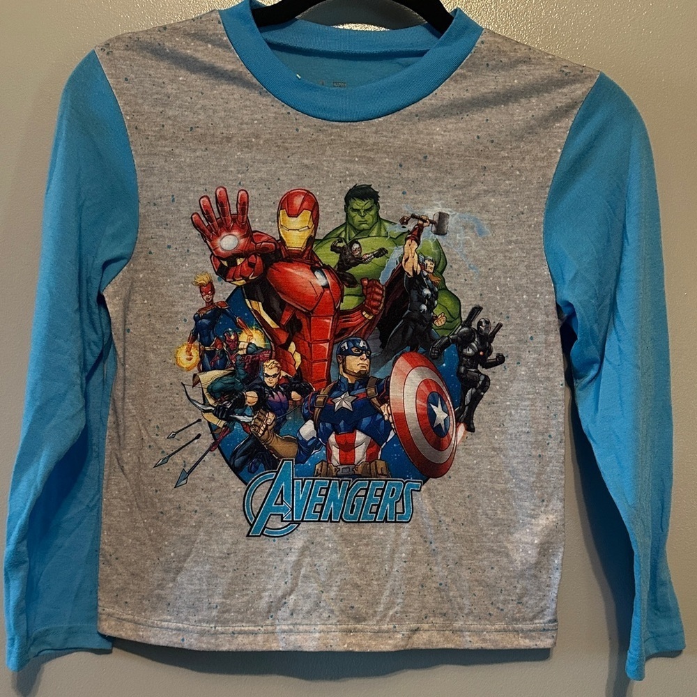 Marvel Avengers Kids Long Sleeve Tee - Blue and Gray